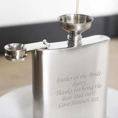 Personalised Stainless Steel 6oz Hip Flask - Gift Moments