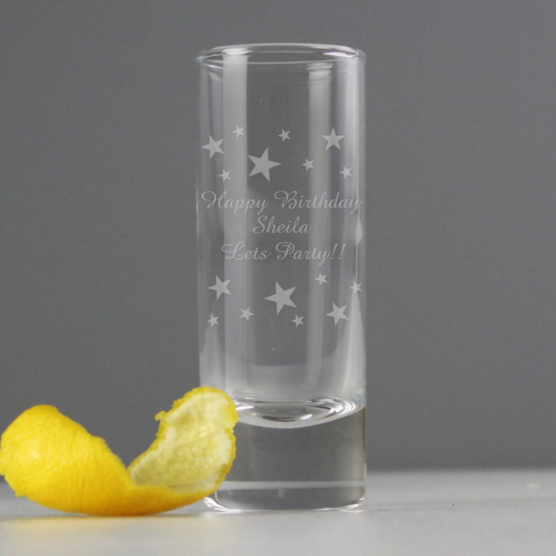 Personalised Star Pattern Party Shot Glass - Gift Moments