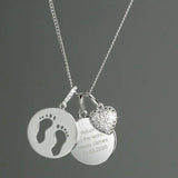 Personalised Sterling Silver Footprints Heart Necklace - Gift Moments