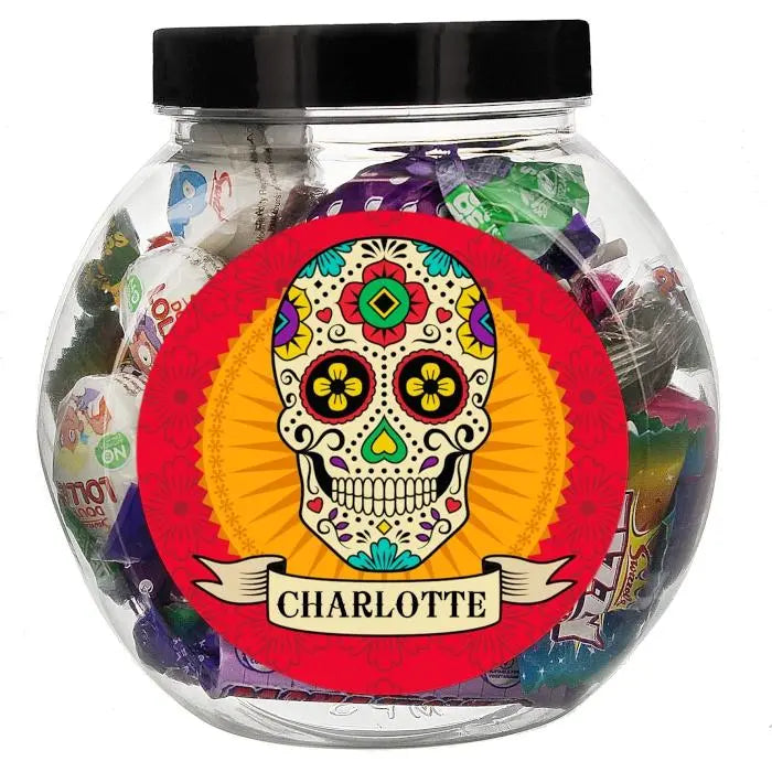 Personalised Sugar Skull Sweet Jar - Gift Moments