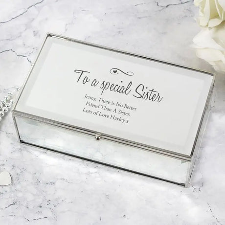 Personalised Swirls & Hearts Mirrored Jewellery Box - Gift Moments