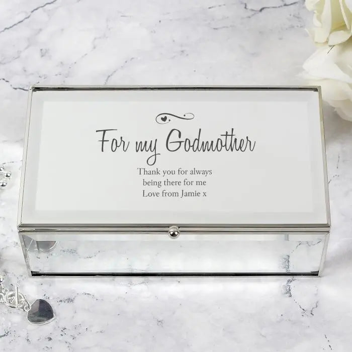 Personalised Swirls & Hearts Mirrored Jewellery Box - Gift Moments