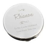 Personalised Swirls & Hearts Round Compact Mirror - Gift Moments