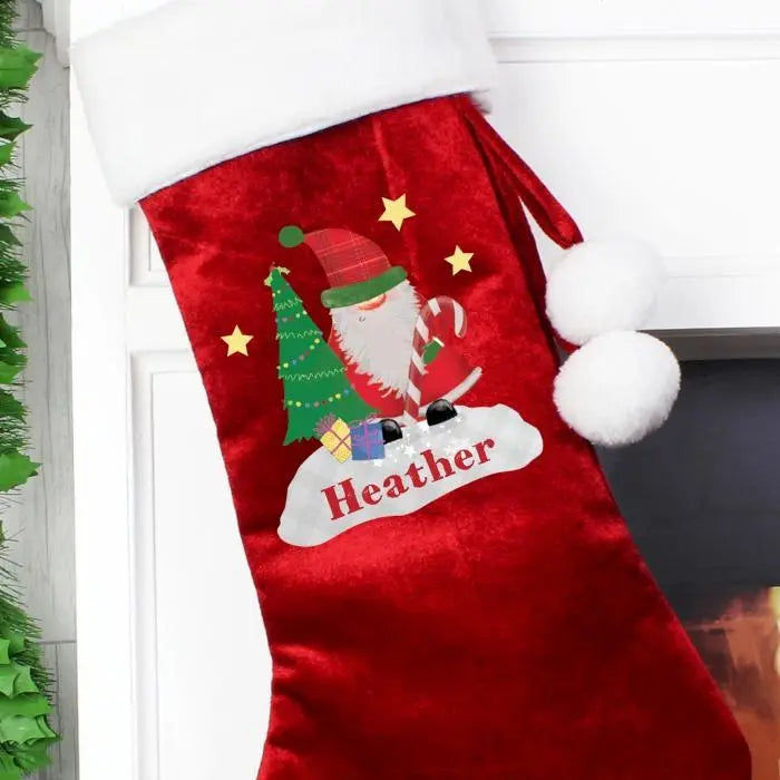 Personalised Tartan Santa Luxury Stocking - Gift Moments