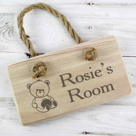 Personalised Teddy Bear Wooden Sign - Gift Moments