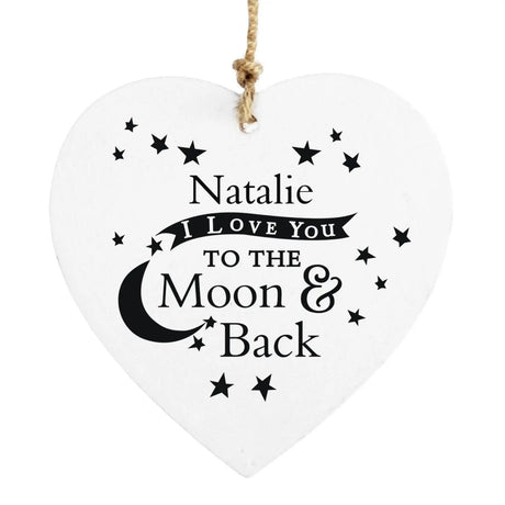 Personalised The Moon & Back Heart Decoration - Gift Moments