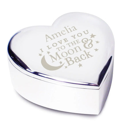 Personalised The Moon & Back Heart Trinket - Gift Moments