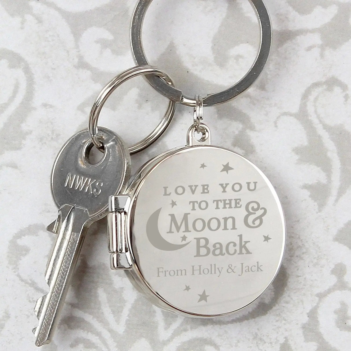 Personalised The Moon & Back Photo Keyring - Gift Moments