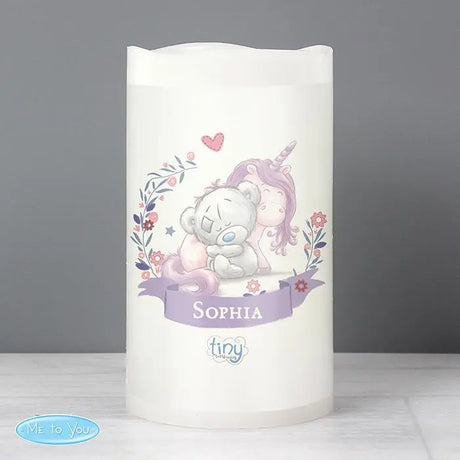 Personalised Tiny Tatty Teddy Unicorn LED Candle - Gift Moments