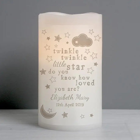 Personalised Twinkle Twinkle LED Candle - Gift Moments