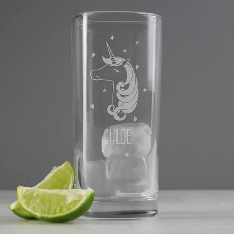 Personalised Unicorn Engraved Hi Ball Glass - Gift Moments