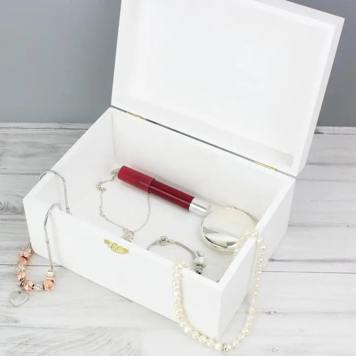Personalised Unicorn White Wooden Keepsake Box - Gift Moments
