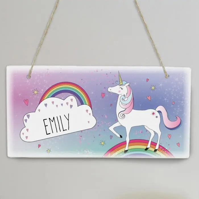 Personalised Unicorn Wooden Sign - Gift Moments