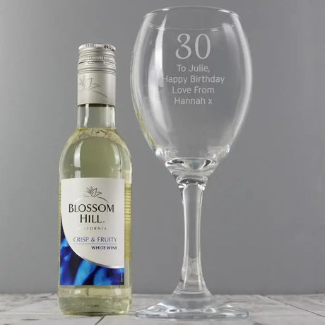 Personalised White Wine & Big Age Wine Glass Set - Gift Moments