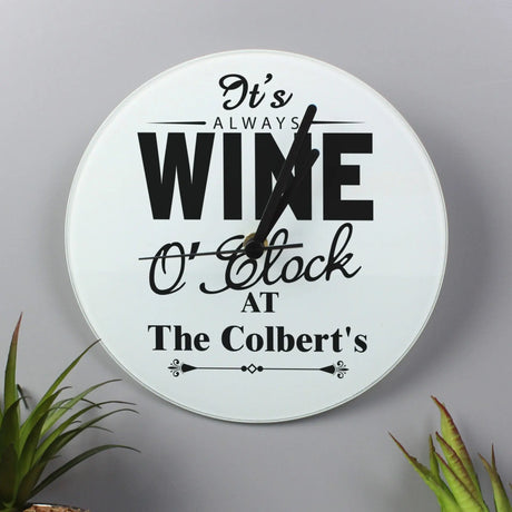 Personalised Wine O'Clock Clock - Gift Moments