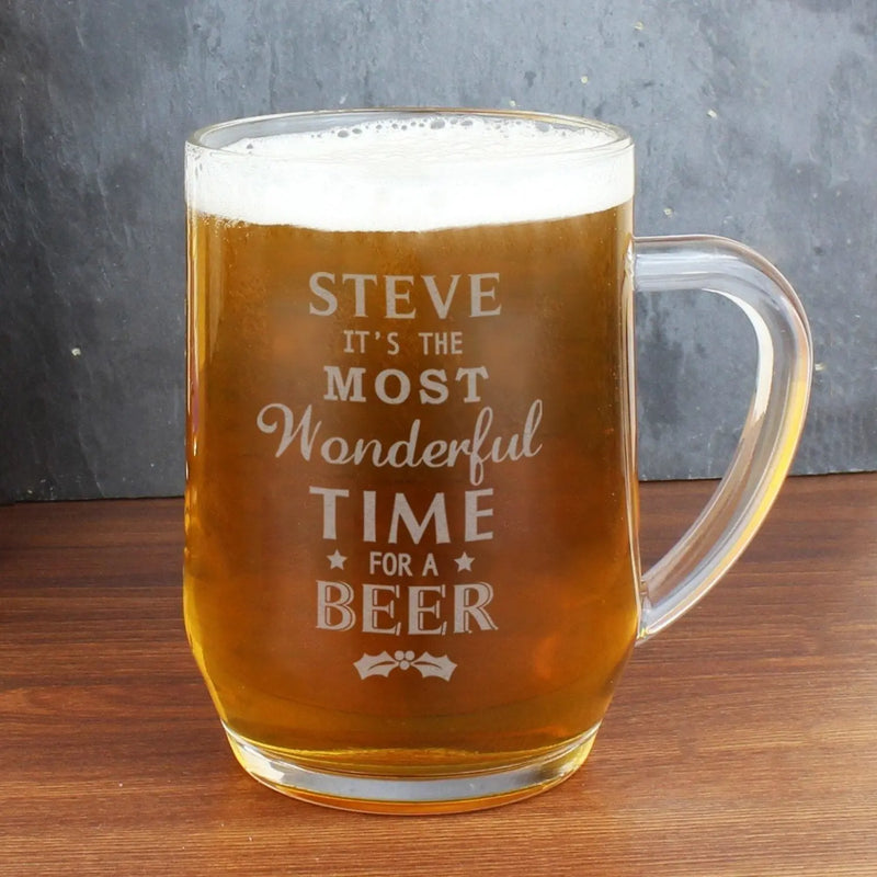 Personalised Wonderful Time For A Beer Christmas Tankard - Gift Moments