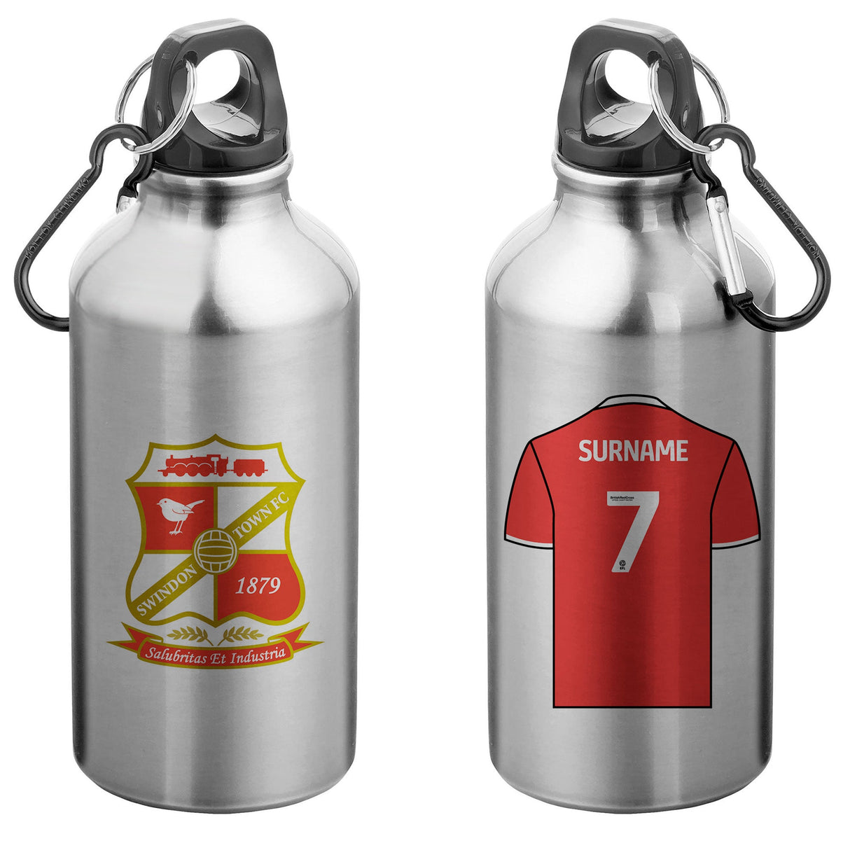 Personalised Swindon Town FC Aluminium Bottle