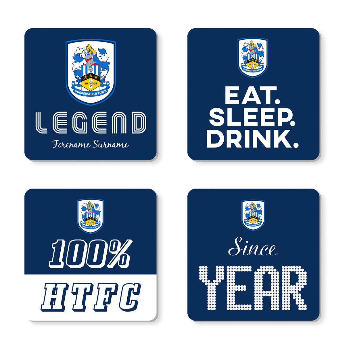Personalised Huddersfield Town FC Coasters