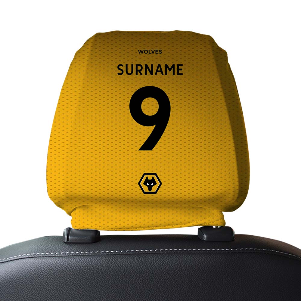 Personalised Wolves FC Car Headrest Cover