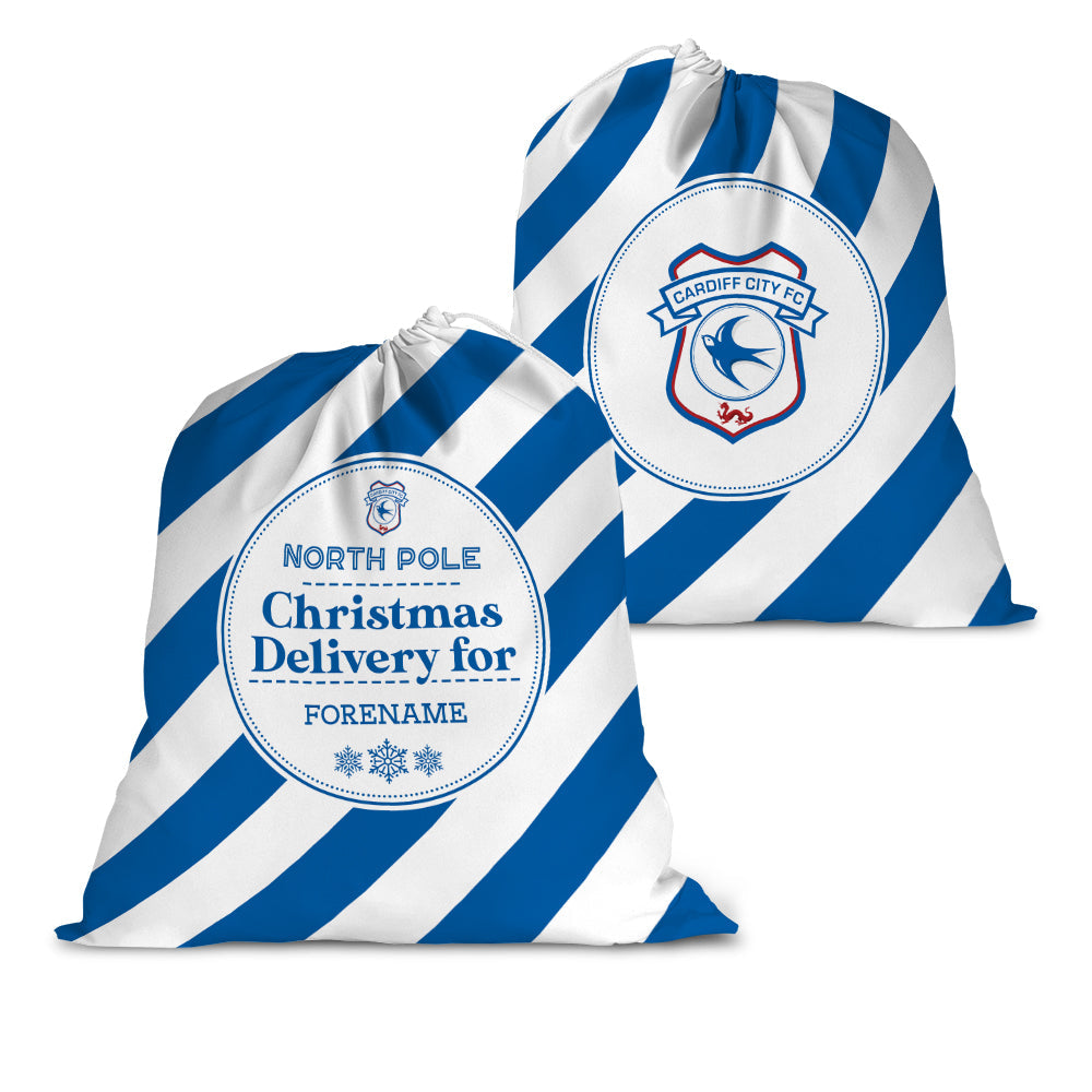 Personalised Cardiff City FC Christmas Delivery Sack