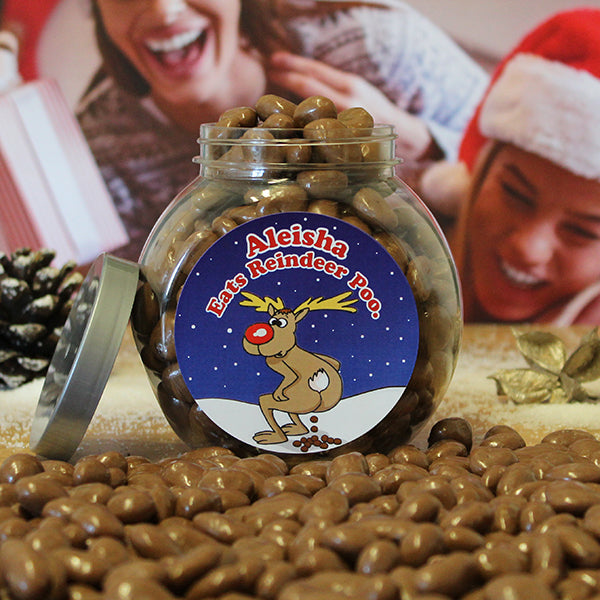 Chocolate Reindeer Poo Jar - Gift Moments