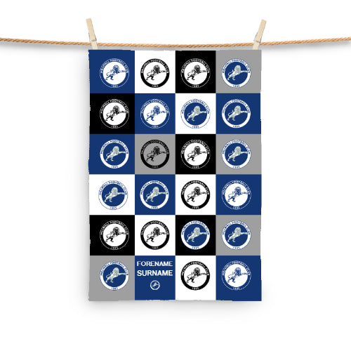 Personalised Millwall FC Chequered Tea Towel