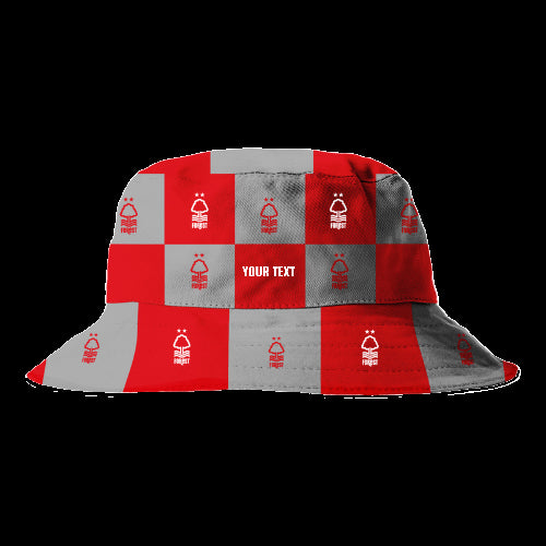 Personalised Nottingham Forest Chequered Bucket Hat