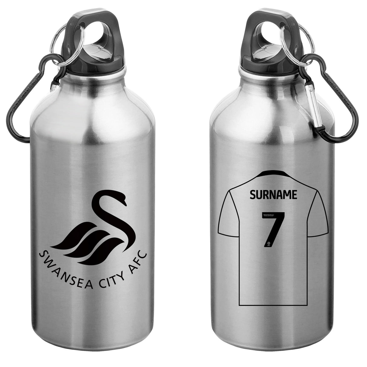 Personalised Swansea City AFC Aluminium Water Bottle