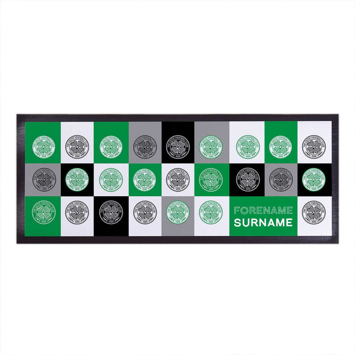 Personalised Celtic FC Chequered Bar Runner