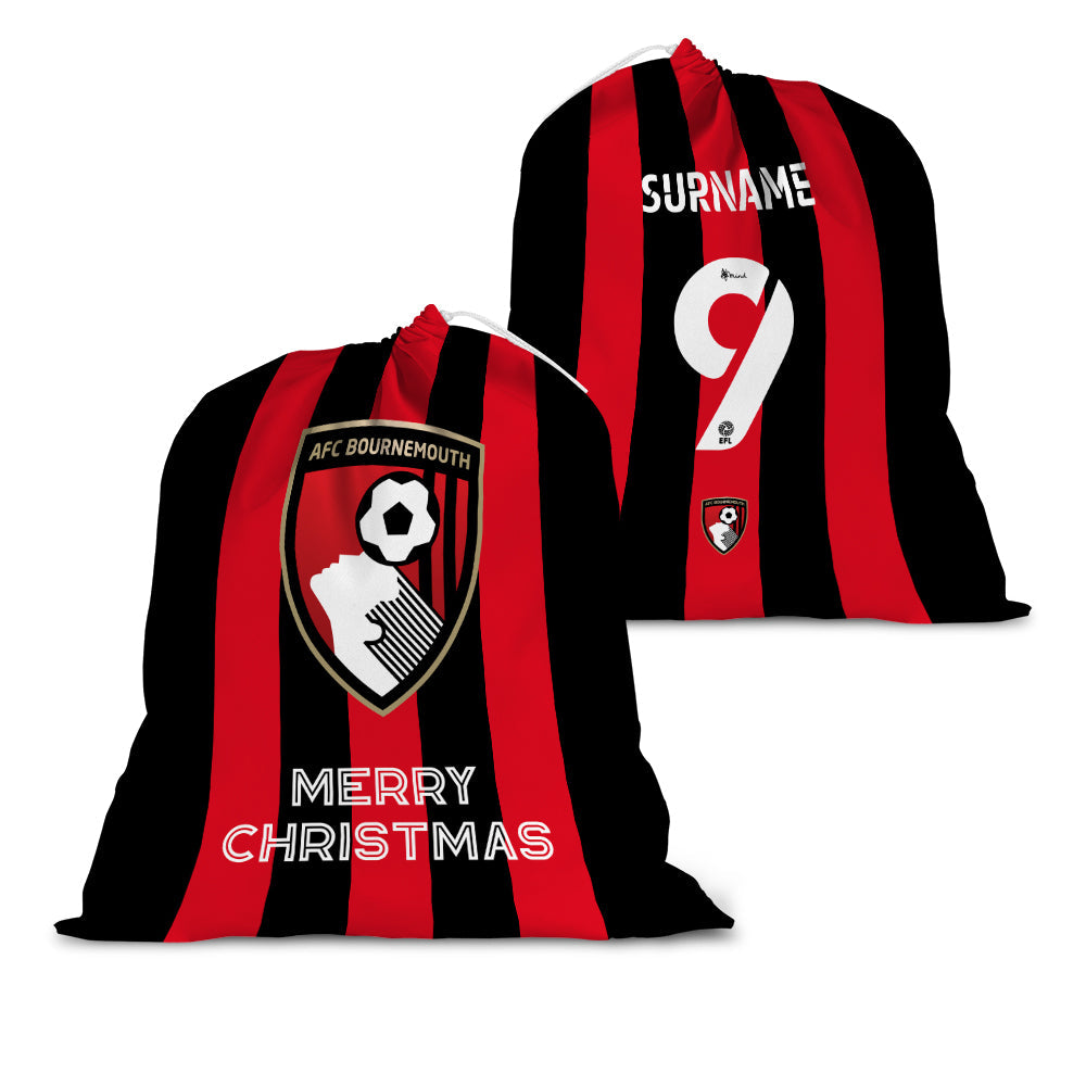 Personalised AFC Bournemouth Shirt Santa Sack