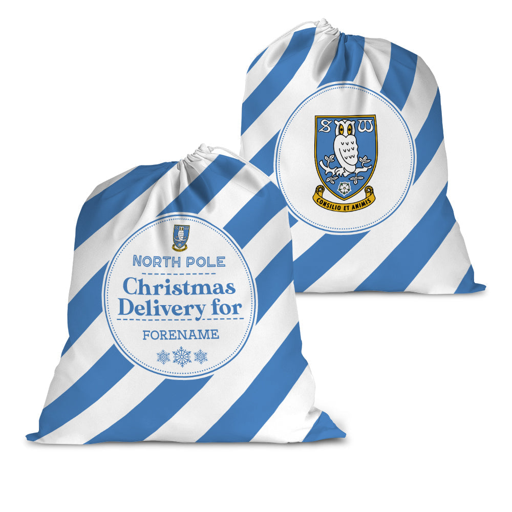 Personalised Sheffield Wednesday FC Christmas Delivery Sack