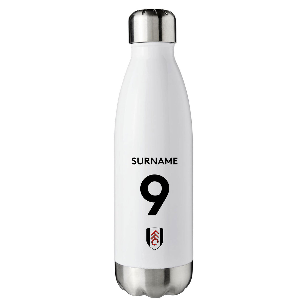 Personalised Fulham FC Back of Shirt Insulated Water Bottle