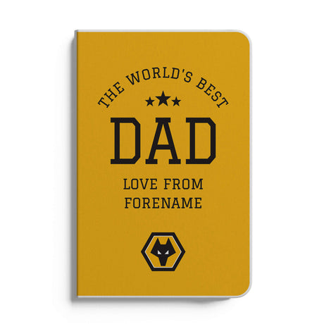 Personalised Wolves FC World's Best Dad A5 Notebook