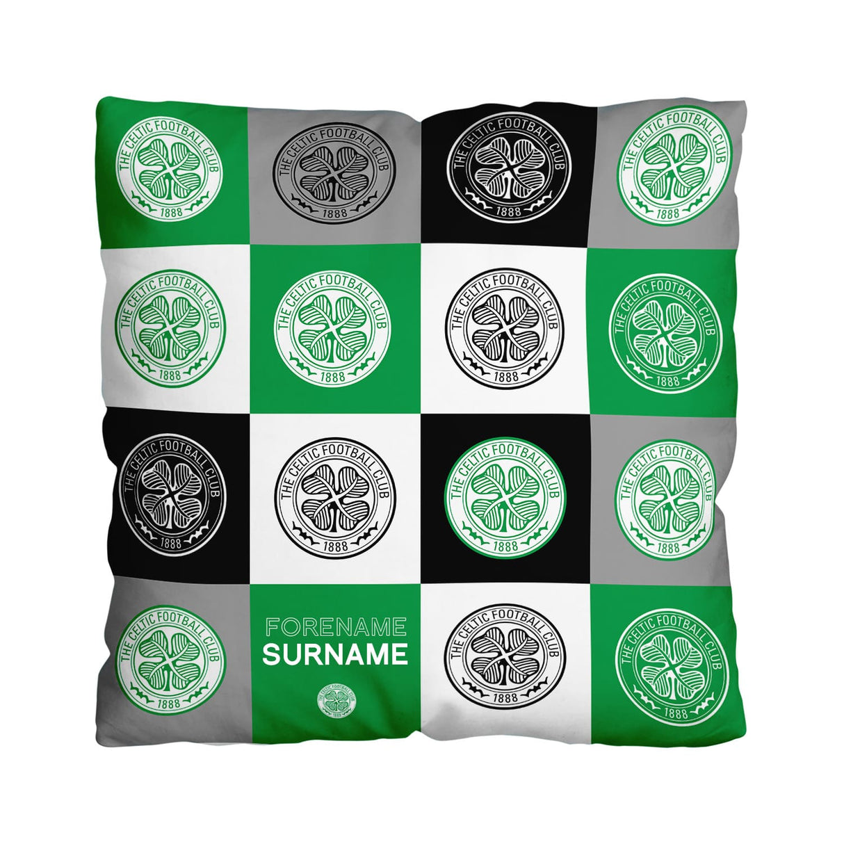 Personalised Celtic FC Chequered 18" Cushion