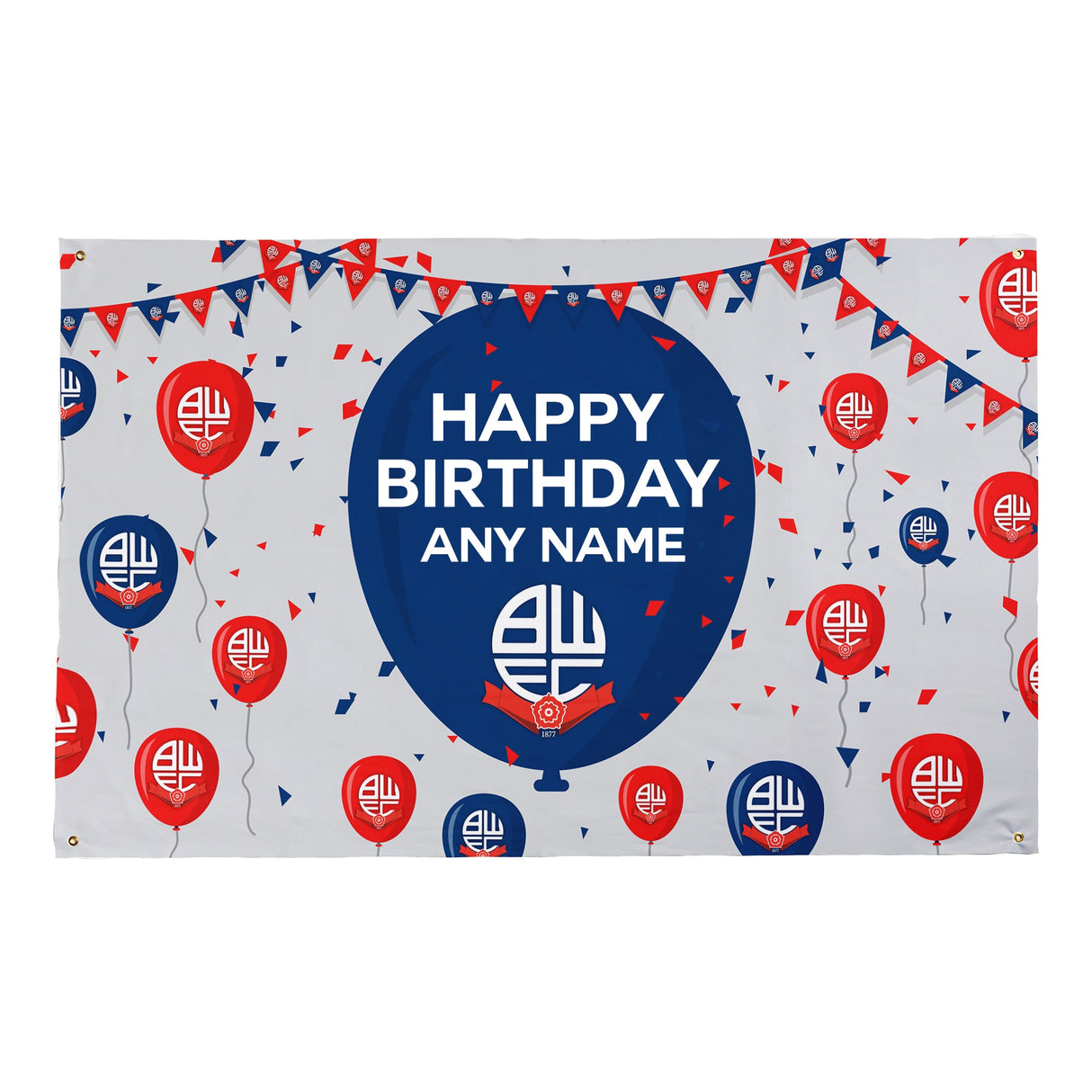 Personalised Bolton Wanderers FC Birthday 5ft x 3ft Banner