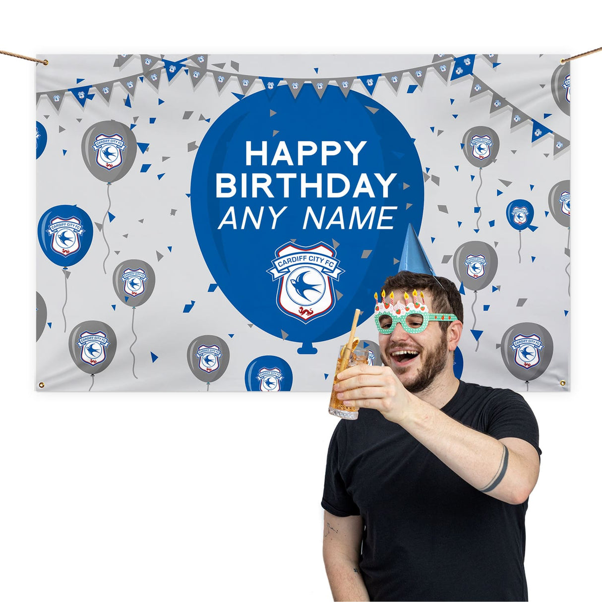 Personalised Cardiff City FC Birthday 5ft x 3ft Banner