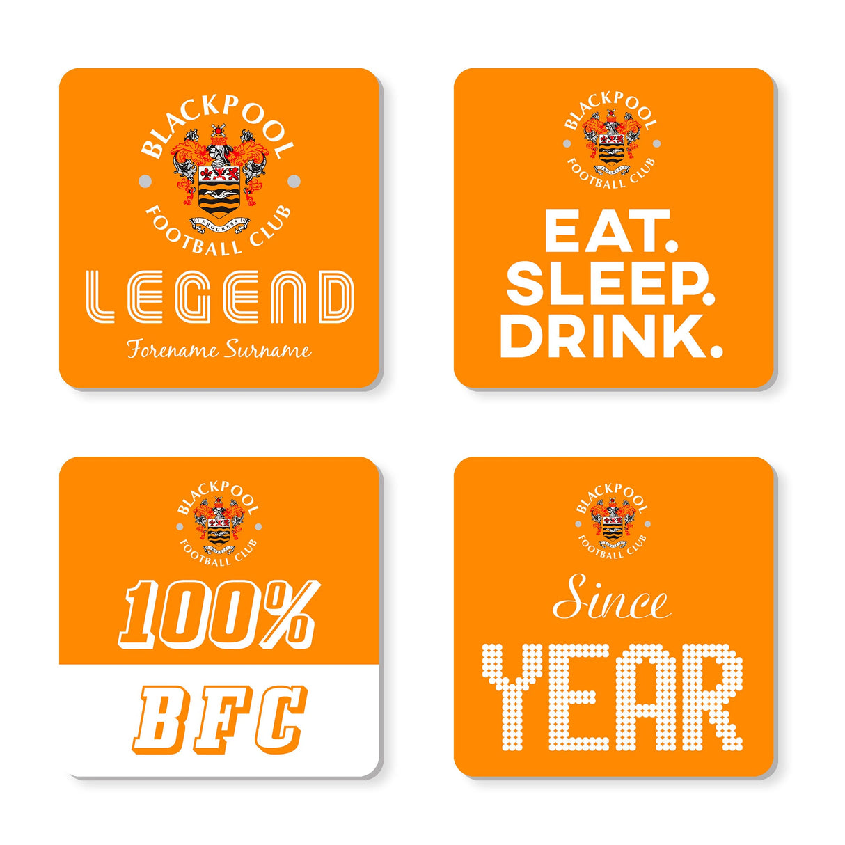 Personalised Blackpool FC Coasters