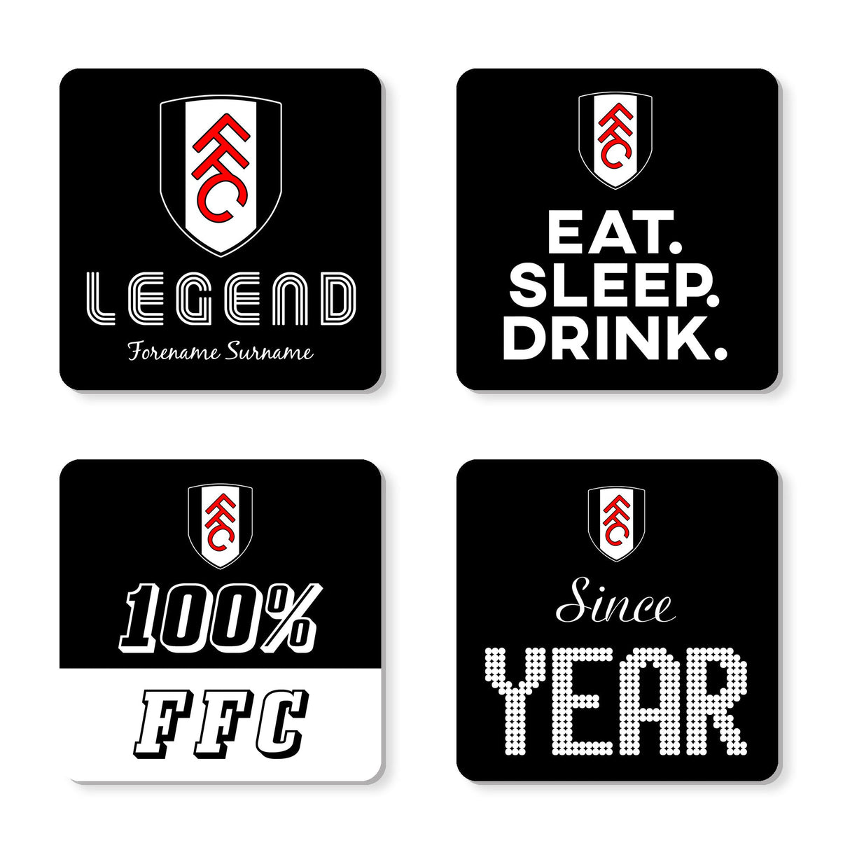 Personalised Fulham FC Coasters