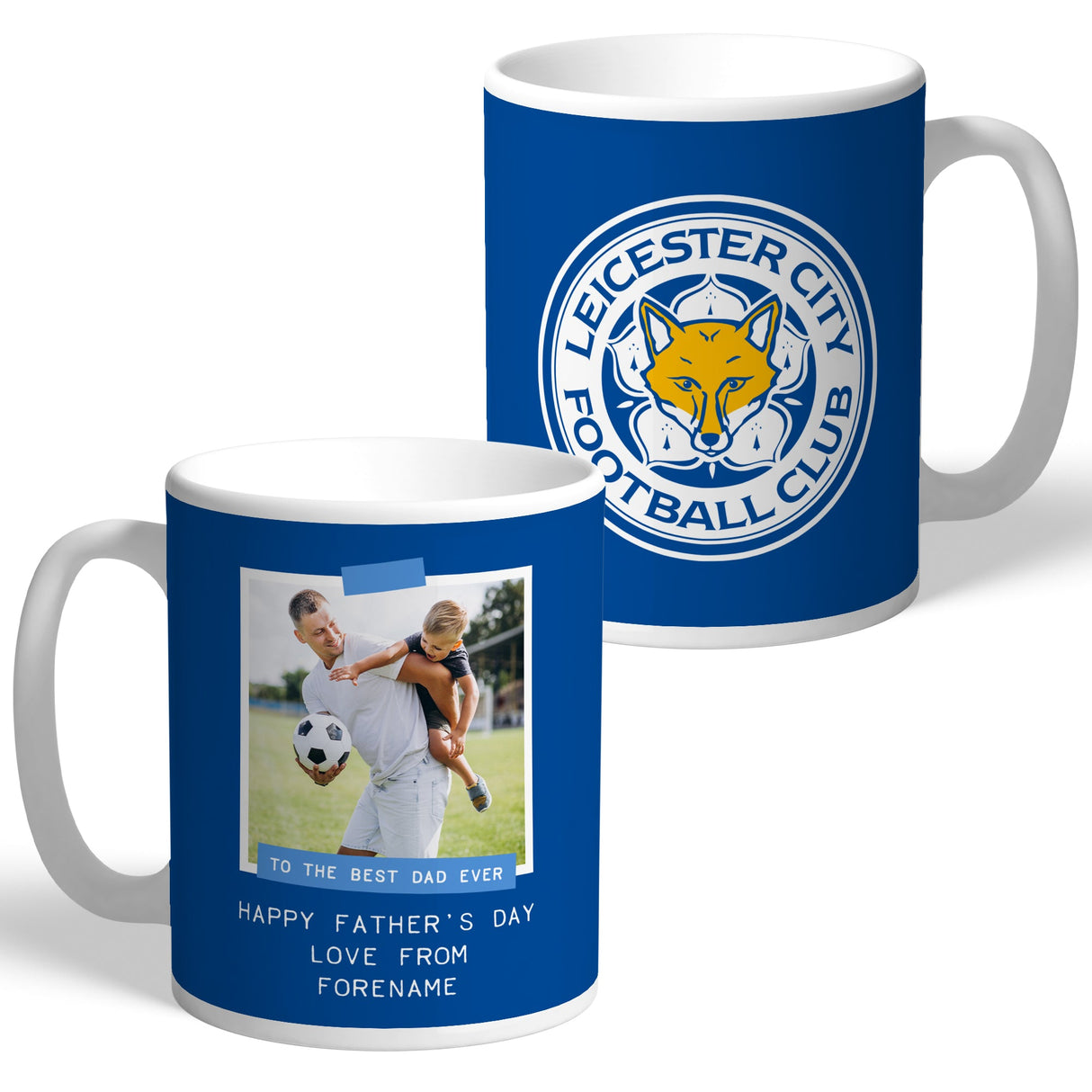 Personalised Leicester City FC Father's Day Photo Mug