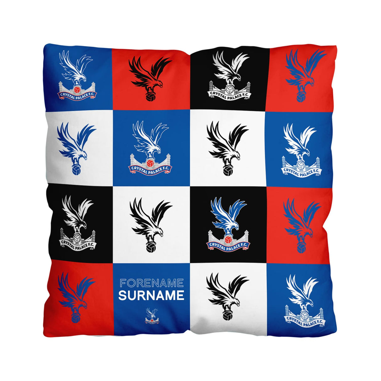 Personalised Crystal Palace FC Chequered 18" Cushion