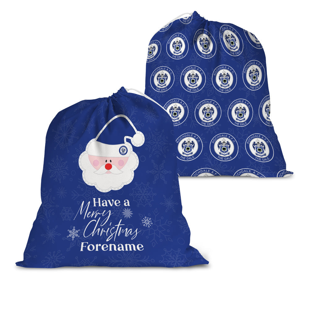 Personalised Rochdale AFC Merry Christmas Sack
