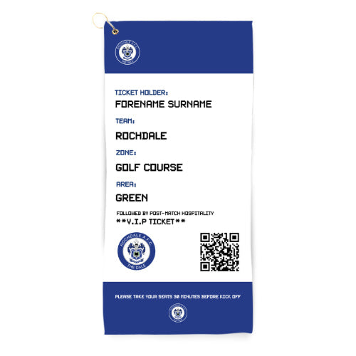 Personalised Rochdale FC Ticket Golf Towel