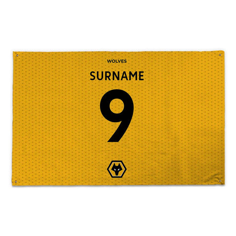 Personalised Wolverhampton Wanderers Back of Shirt 5ft x 3ft Banner