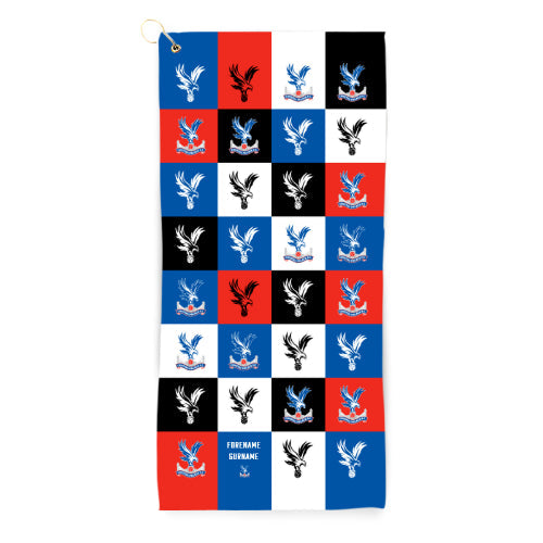 Personalised Crystal Palace FC Chequered Golf Towel