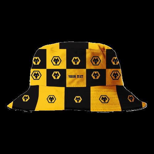 Personalised Wolves FC Chequered Bucket Hat