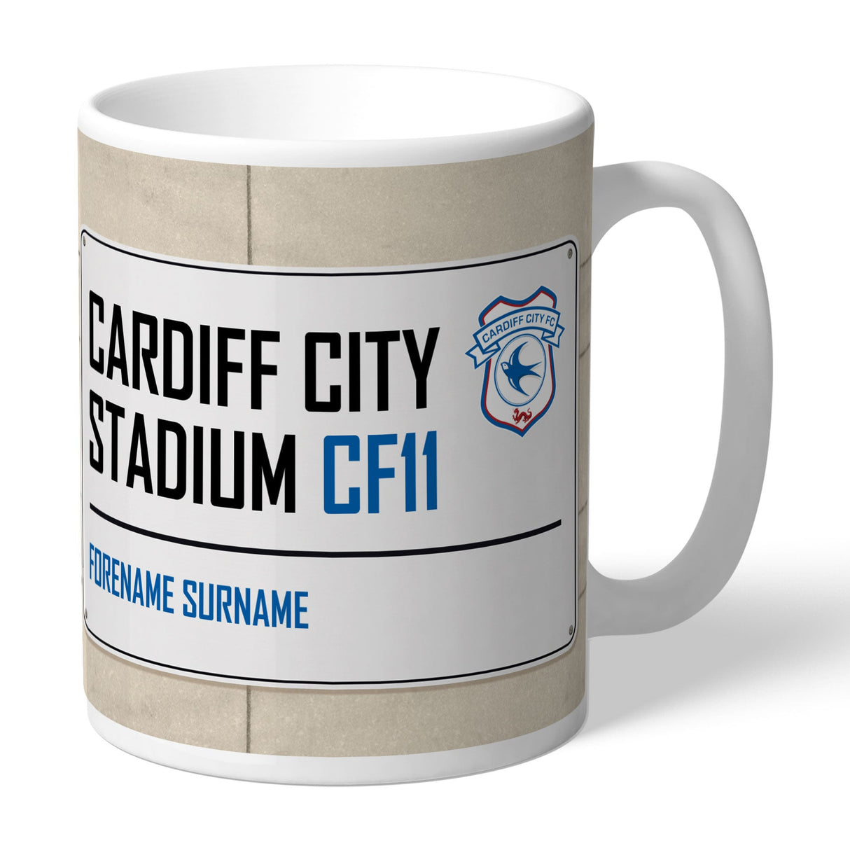 Personalised Cardiff City FC Street Sign Mug
