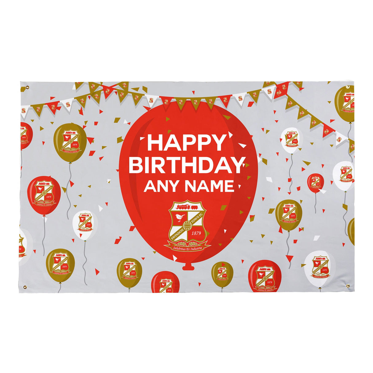 Personalised Swindon Town FC Birthday  5ft x 3ft Banner