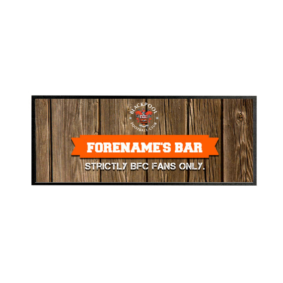 Personalised Blackpool FC Wood Name Bar Runner