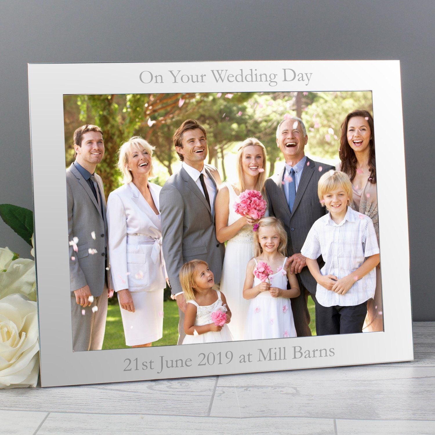 Personalised 10x8 Landscape Silver Photo Frame: 1 - Photo Frames By Gift Moments