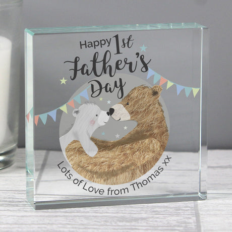 1st Father's Day Daddy Bear Crystal Token - Gift Moments